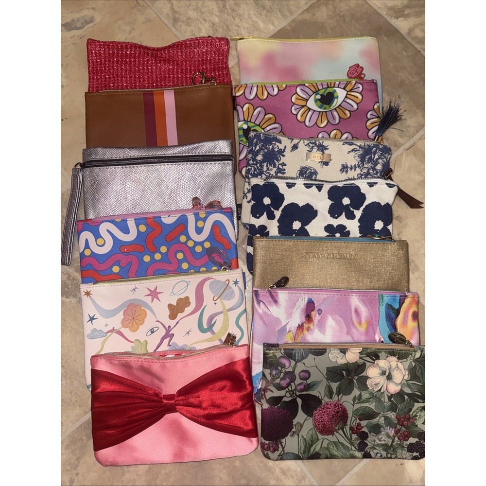 Ipsy Make Up Bags Party Pouch Toiletry Lot Of 13